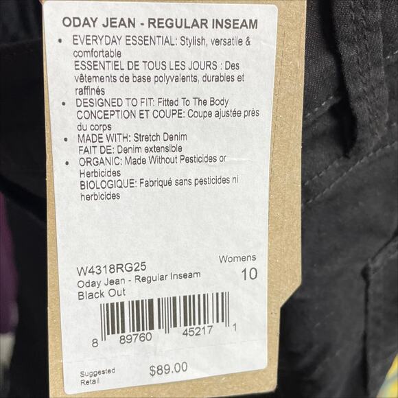 prAna Womens Oday Skinny Jeans Size 10 30x30 Black Out High Rise Stretch NWT - Picture 9 of 10